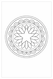 Symmetrische Mandala mit fünfzackigem Stern (1)