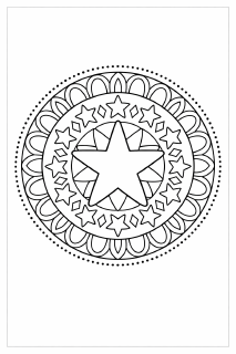 Symmetrische Mandala mit fünfzackigem Stern