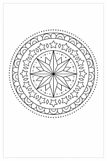 Symmetrische Sternen-Mandala Zeichnung