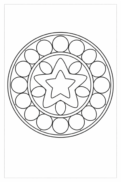 Symmetrisches Mandala mit Stern im Zentrum