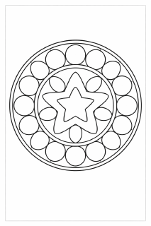 Symmetrisches Mandala mit Stern im Zentrum
