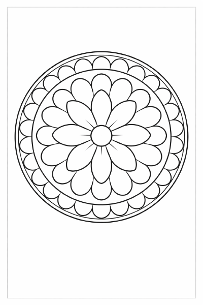 Symmetrisches Mandala mit Sternblume (1)