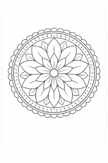 Symmetrisches Mandala mit Sternblume