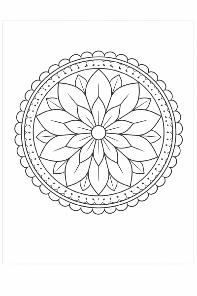 Symmetrisches Mandala mit Sternblume