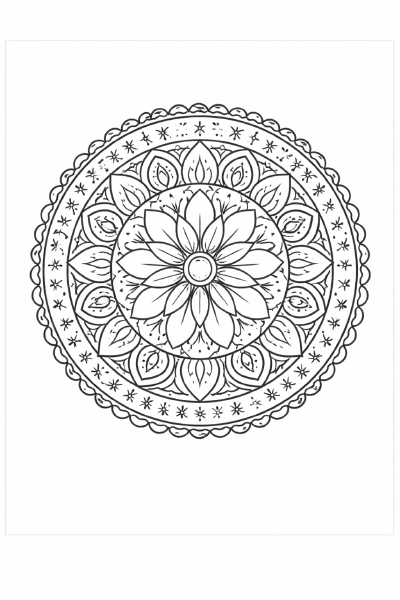 Symmetrisches Mandala mit floralen Mustern