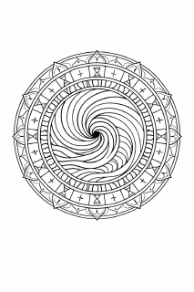 WellenMandala Endlose Wellenspirale mit feinen Mustern