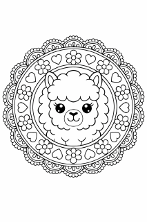 Alpaka im Mandala-Design