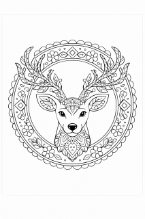 Elegante Mandala mit Hirschkopf