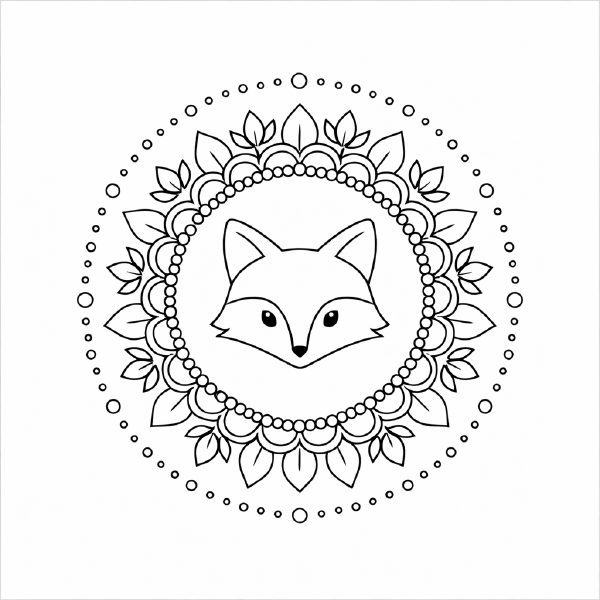 Mandala mit Füchsgesicht