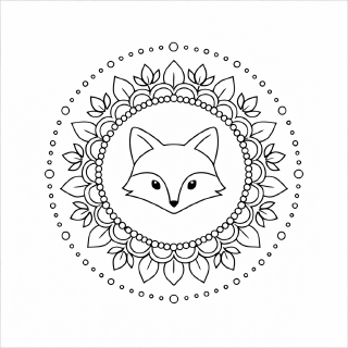 Mandala mit Füchsgesicht