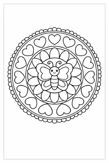 Symmetrisches Mandala mit Schmetterling