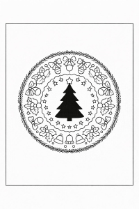 Weihnachtliche Mandala zum Ausmalen