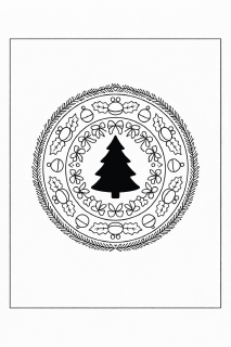 Weihnachtliches Mandala zum Ausmalen