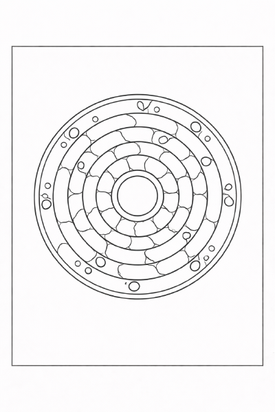 Wasserwellen Mandala in Schwarz-Weiß