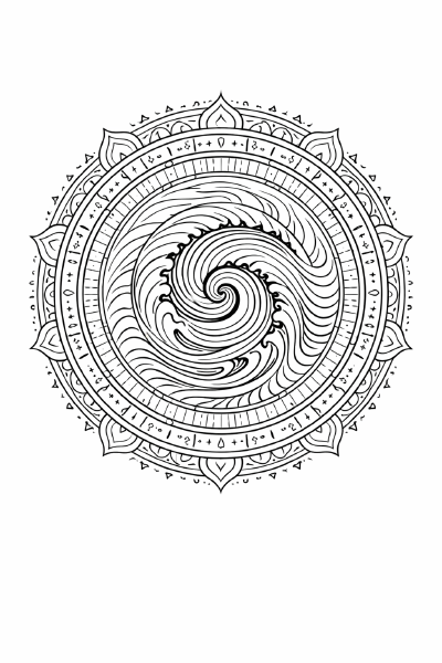 WellenMandala Endlose Spirale in Mandala-Design