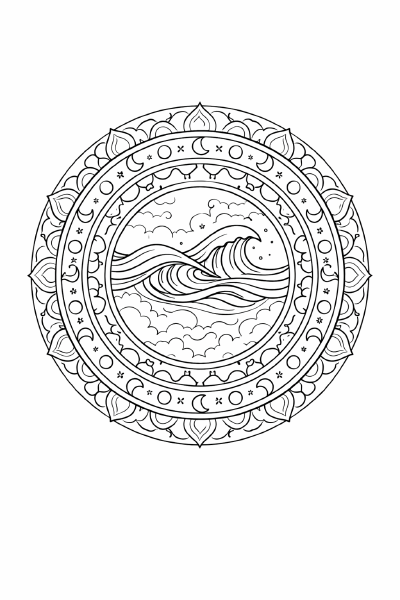 WellenMandala Schwebende Welle im Mandala