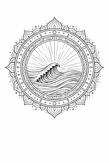 WellenMandala Symmetrische Mandala mit Lichtwelle