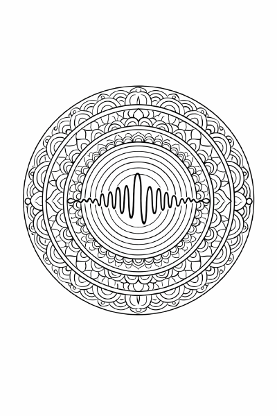 WellenMandala Symmetrisches Mandala mit Schwingungswelle