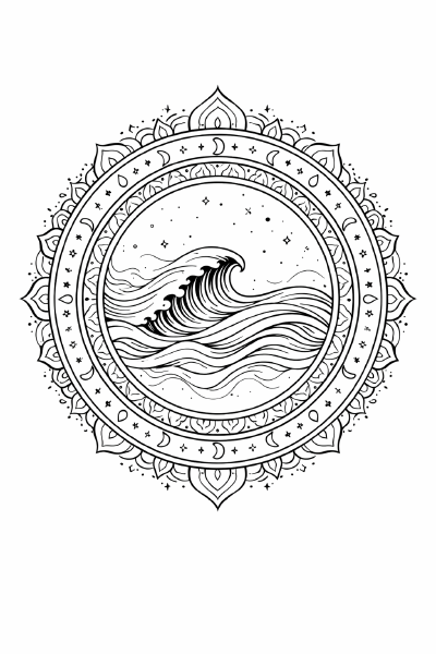 WellenMandala Traumhafte Mandala mit Wellenmuster
