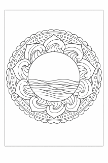 Wellenmuster Mandala zum Ausmalen