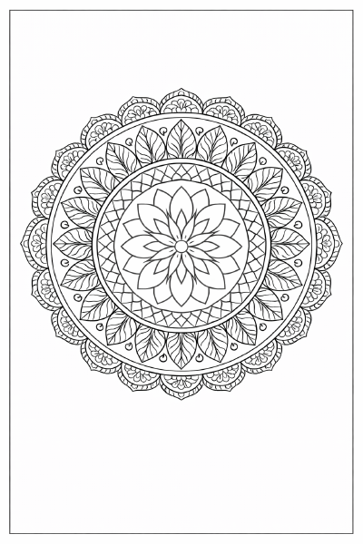 Symmetrisches Mandala mit Lotus und Diamanten