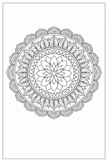 Symmetrisches Mandala mit Lotus und Diamanten