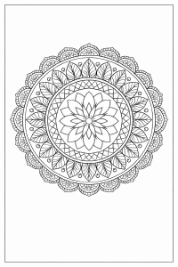 Symmetrisches Mandala mit Lotus und Diamanten